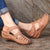 Nanccy - Soft PU Leather Closed Toe Vintage Anti-Slip Sandals